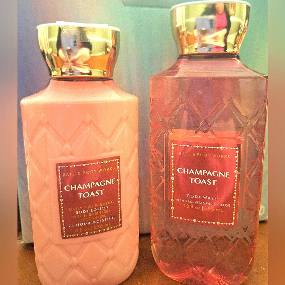 Champagne Toast Bath & Body Works 10oz Shower Gel AND 8oz Body Lotion NWT